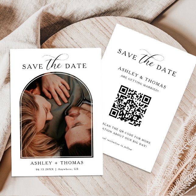 Elegant Script Photo Wedding Save the Date Card (Créateur téléchargé)