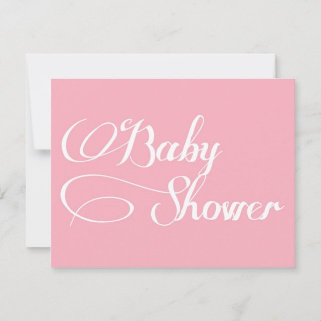 Élégant script Pink Baby shower Invitation (Devant)