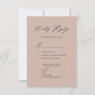 Élégant script rose vif Mariage minimaliste RSVP