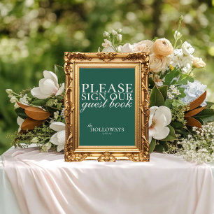 Élégant Script Sage Green Mariage livre d'or