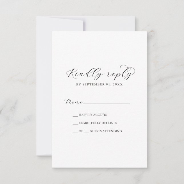 Élégant script simple carte RSVP (Devant)