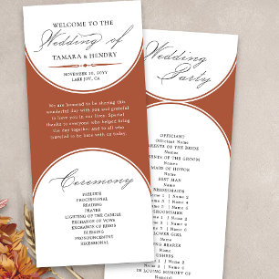 Élégant Script Terracotta Arch Wedding Programme