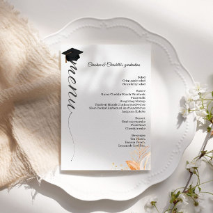 Élégant Script Twins Graduation dîner menu