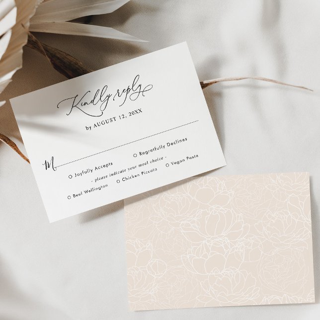 Elégant Script Wedding Rsvp avec la carte d'option (Créateur téléchargé)