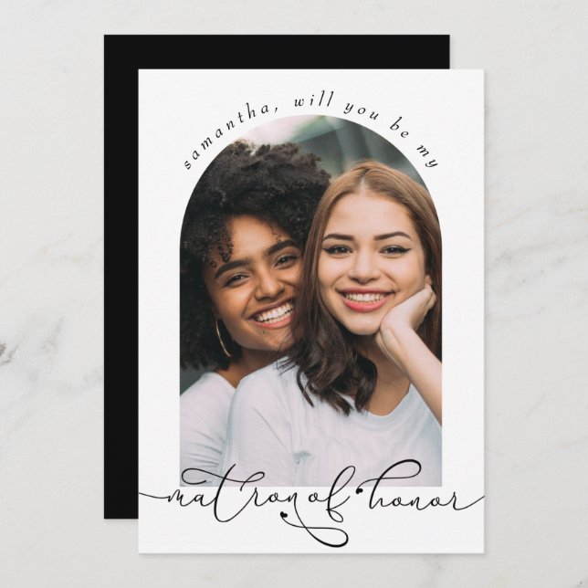 Élégant Serez-vous mon chef d'honneur Photo (Devant / Derrière)