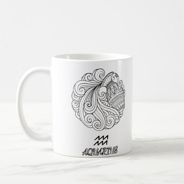 Elégant signe Zodiaque Café Mug (Gauche)