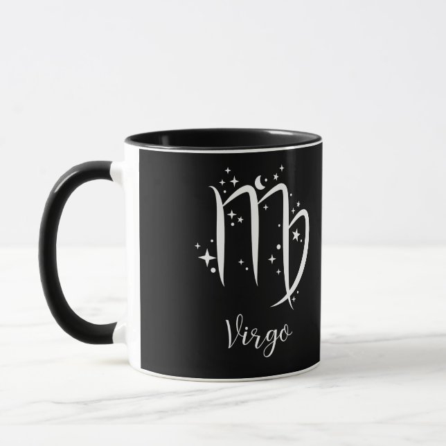 Élégant signe Zodiaque noir Mug (Gauche)
