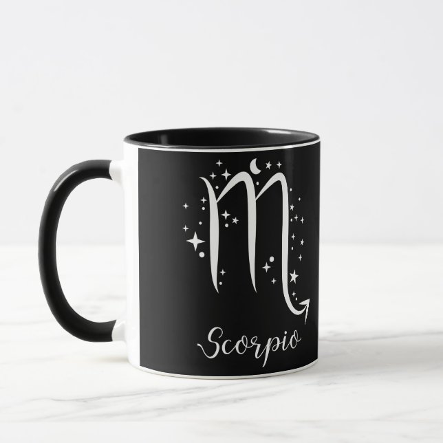 Élégant signe Zodiaque noir Mug (Gauche)