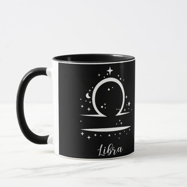 Élégant signe Zodiaque noir Mug (Gauche)