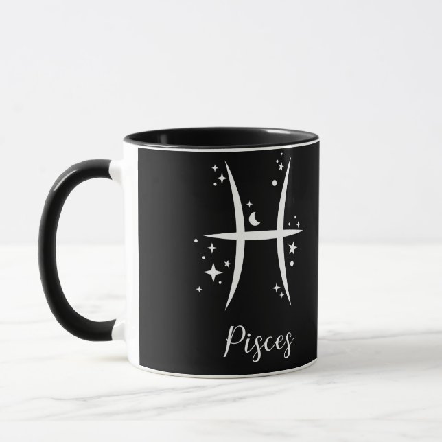 Élégant signe Zodiaque noir Mug (Gauche)