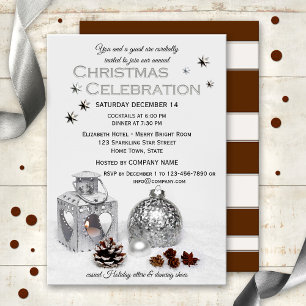 Elegant Silver Company Fête de Noël Invitation