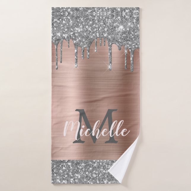 Élégant Silver Grey Parties scintillant Drivers Mo (Serviette de bain)
