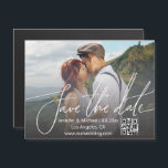 élégant simple code qr photo enregistrer la date a<br><div class="desc">élégant simple code qr couple photo enregistrer la date aimant</div>