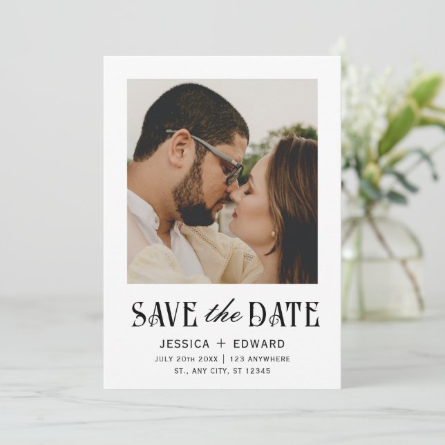 Élégant Simple Moderne Minimal Script Photo Chic (Debout devant)