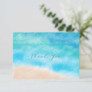 Elégant Simple Moderne Plage Merci de mariage