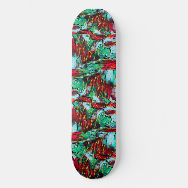Elégant Skateboard rouge et bleu (Recto)
