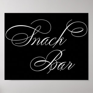 Élégant Snack Bar Script blanc Tableau horizonta