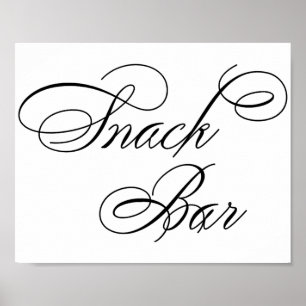 Élégant Snack Bar Script noir Tableau horizontal