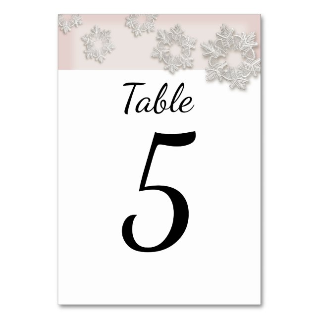 Élégant Snowflakes Carte de table de mariage d'hiv (Par défaut)