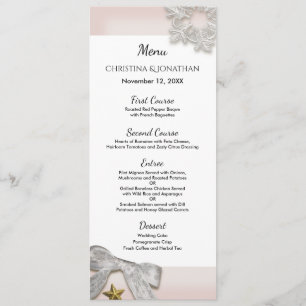 Élégant Snowflakes Menu de mariage hivernal