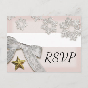Élégant Snowflakes Winter Wedding Carte postale RS
