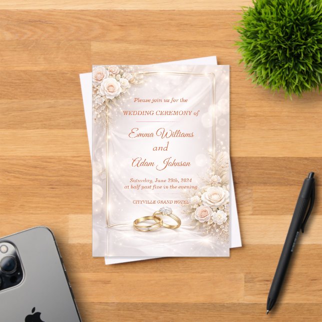 Elegant Soft Floral Wedding Invitation (Insitu (Carte d'invitation))