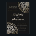 Elégant Solar Mandala Wedding Invitations Or<br><div class="desc">Élégant Solar Mandala Wedding Invitations Or. Mandala de motif damassé complexe avec fausse couche de feuille d'or. Vous pouvez changer la couleur de l'arrière - plan à ce que vous voulez. Vous pouvez également déplacer,  faire pivoter et redimensionner les mandala(s) comme vous le souhaitez.</div>