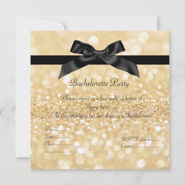ÉLÉGANT Sparkle glamor BACHELORETTE INVITATION (Devant)