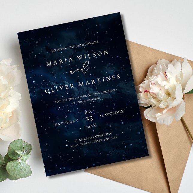 Elegant Starry night Wedding invitation Modern  (Créateur téléchargé)