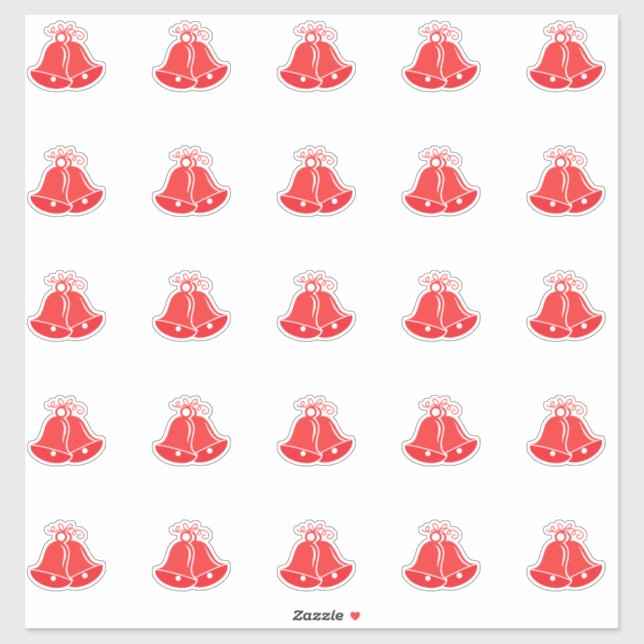 Élégant Sticker De Mariage Bells Kiss-Cut (Feuille)