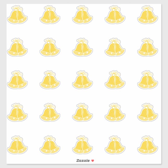 Élégant Sticker De Mariage Bells Kiss-Cut (Feuille)