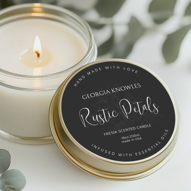 Élégant Sticker Étiquette De Produits Noir Et Blan (Créateur téléchargé)