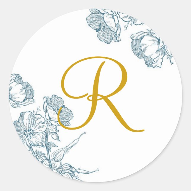 Élégant Sticker Floral Monogram (Devant)