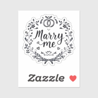 Élégant Sticker Mariage Coeur "Marry Me" 💍 ✨ 👰