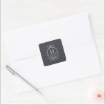 Élégant Sticker Monorgam Mariage<br><div class="desc">Coordonnée avec la collection de Faire-part de mariage "Augusta". Découvrez le jeu de correspondances complet en cliquant sur le lien de collection de cette page.</div>