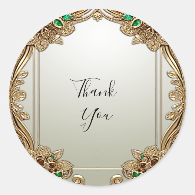 Élégant Sticker Ornate Or (Devant)