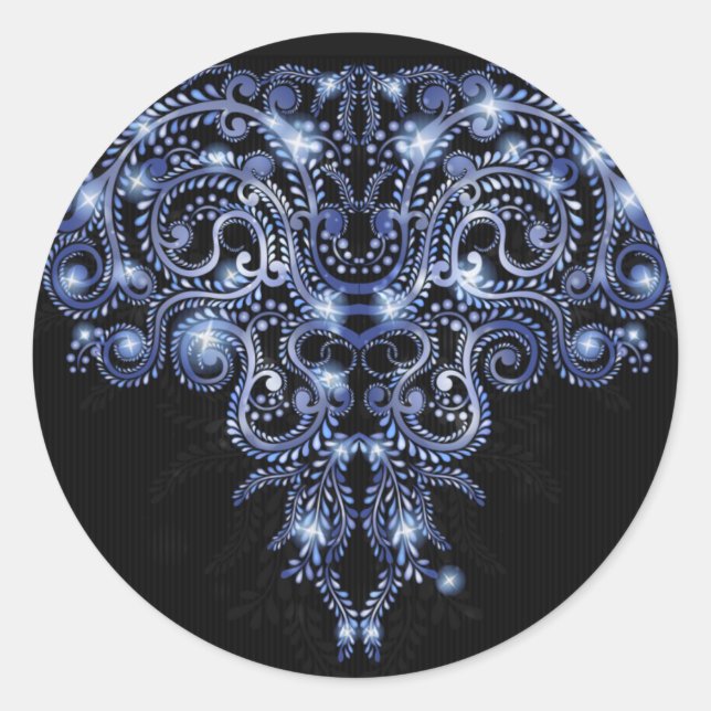 Élégant Sticker rond Flexible Bleu (Devant)