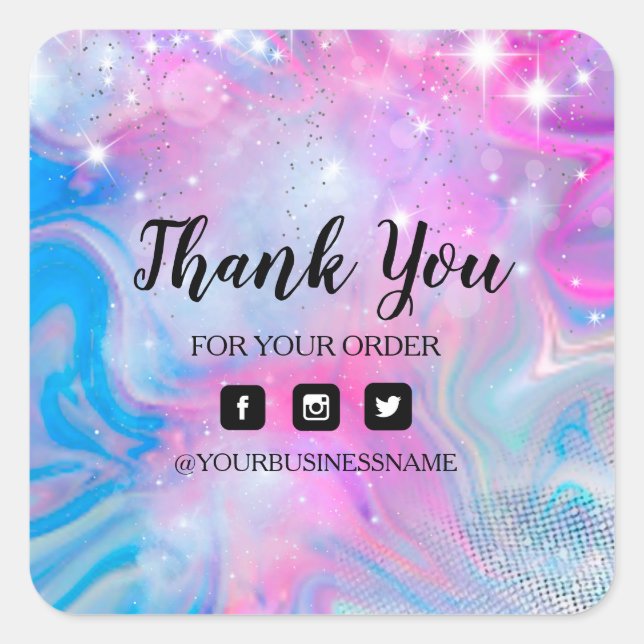 Élégant Sticker Unicorn Holographie (Devant)