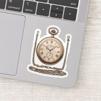 Élégant Sticker Vintage Montre Poche