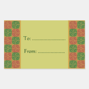 Élégant Stickers Cadeaux Fleur de Lis Rouge Vert