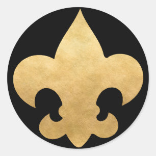 Élégant Stickers Fleur De Lis Noir & Or