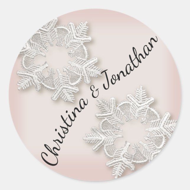 Élégant Stickers Stickers Snowflakes Winter Weddin (Devant)