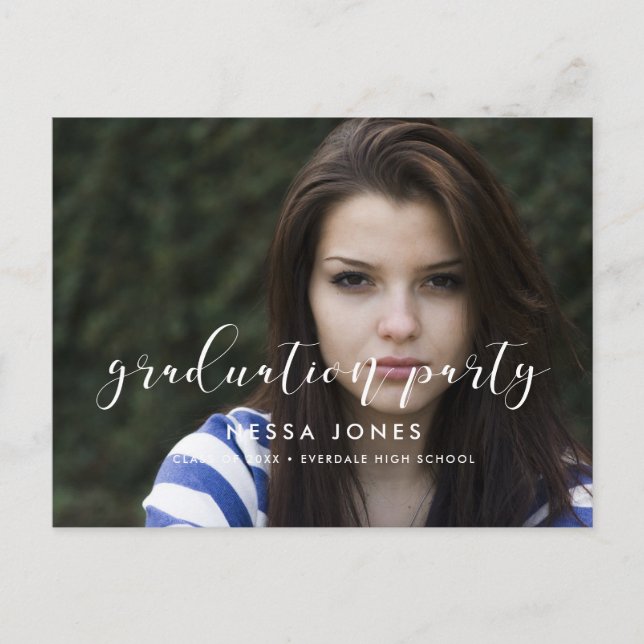 Elégant style Photo remise des diplômes invitation (Devant)