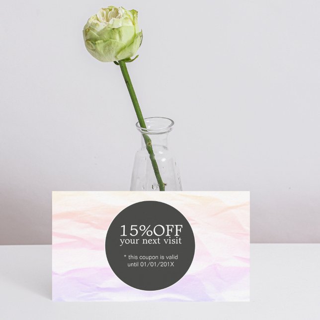 Elégant Style Texture Pastel Black Beauty Coupon (Créateur téléchargé)