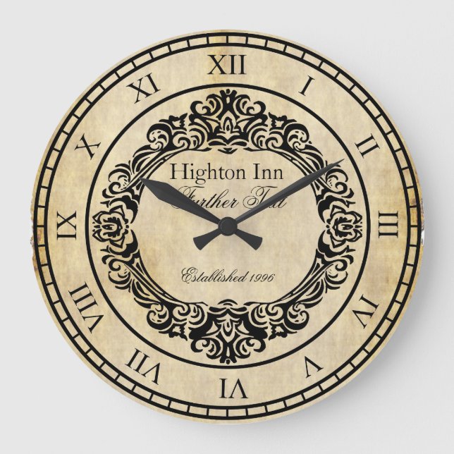 Élégant Style Vintage Personnalisé Horloge murale (Recto)