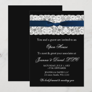 Elégant Stylish Navy Invitation d'entreprise