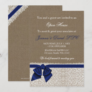Elégant Stylish Navy Invitation d'entreprise
