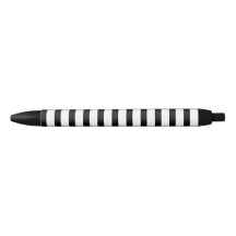 Élégant stylo rayé noir et blanc