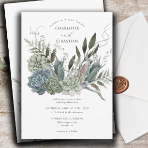 Élégant Succulent Faire-part de mariage Floral