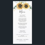 Elégant Sunflower Floral Eucalyptus Menu Mariage<br><div class="desc">Nos cartes de menu mariage présentent de la verdure d'eucalyptus et du tournesol avec typographie moderne sur arrière - plan blanc. Modifiez facilement les détails en cliquant sur le bouton "Personnaliser". CONSEIL : Autres articles correspondants disponibles dans cette collection ci-dessous pour votre commodité</div>